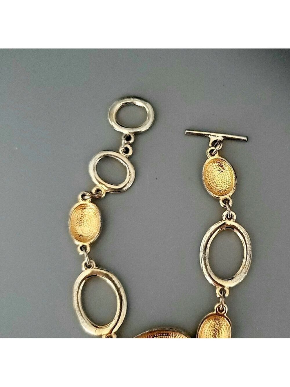 Gold Color Disc Chain Bracelet 7.5 Inch - Picture 5 of 5